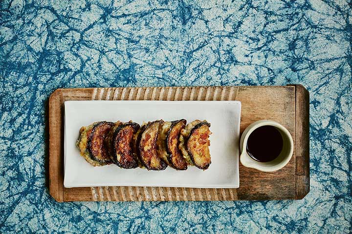Tim Anderson's Aubergine-Wrapped Gyoza of Pork and Prawn
