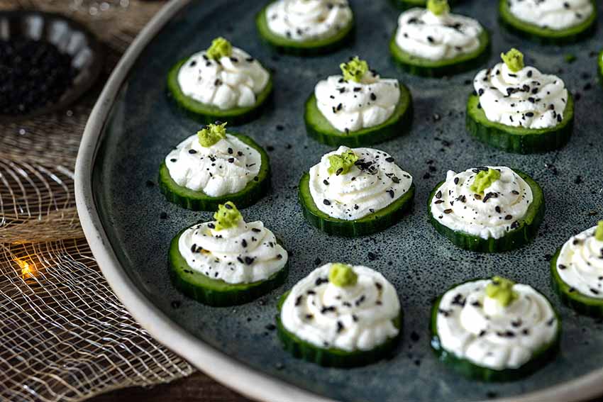 Cucumber, Wasabi & Sesame Bites