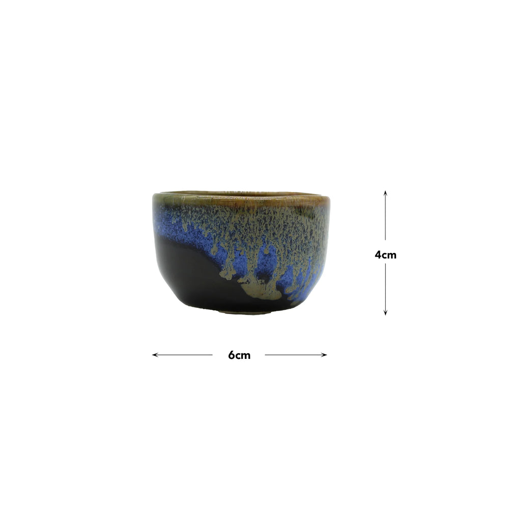 
                  
                    Sake Cup - Black with Blue Drip
                  
                