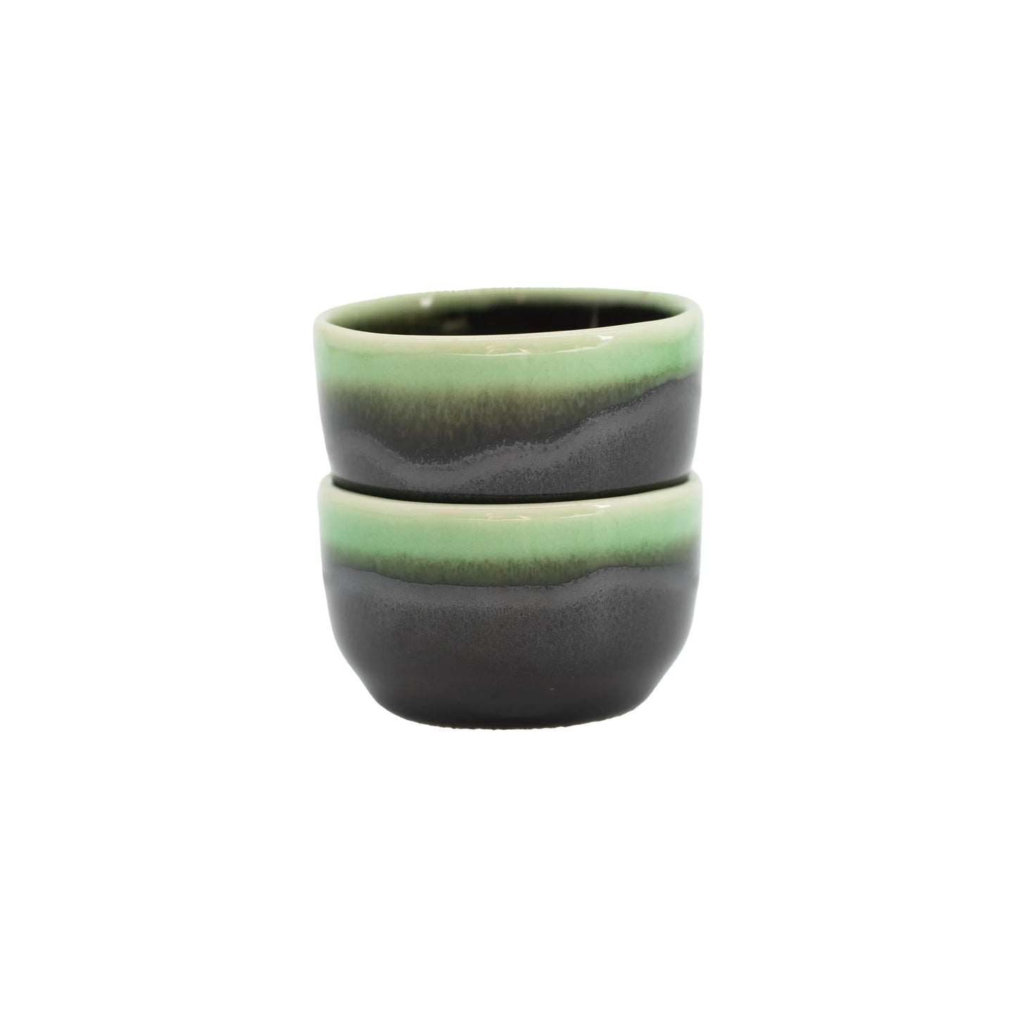 
                  
                    Sake Cup - Black with Bright Green Drip
                  
                
