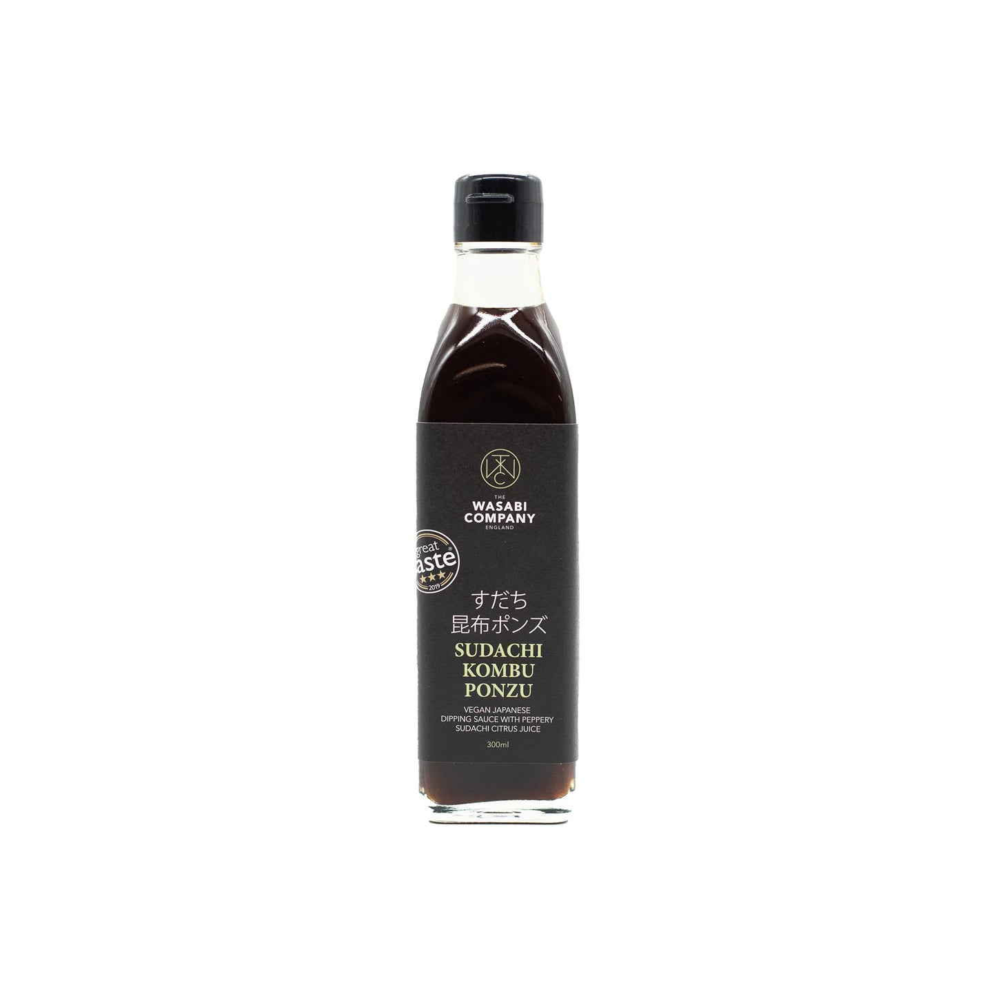 A 300ml bottle of Sudachi Kombu Ponzu stands upright against a white background.