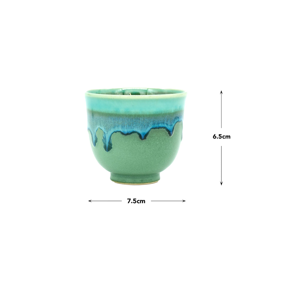 
                  
                    Tea Cup - Aqua & Dark Green Drip
                  
                