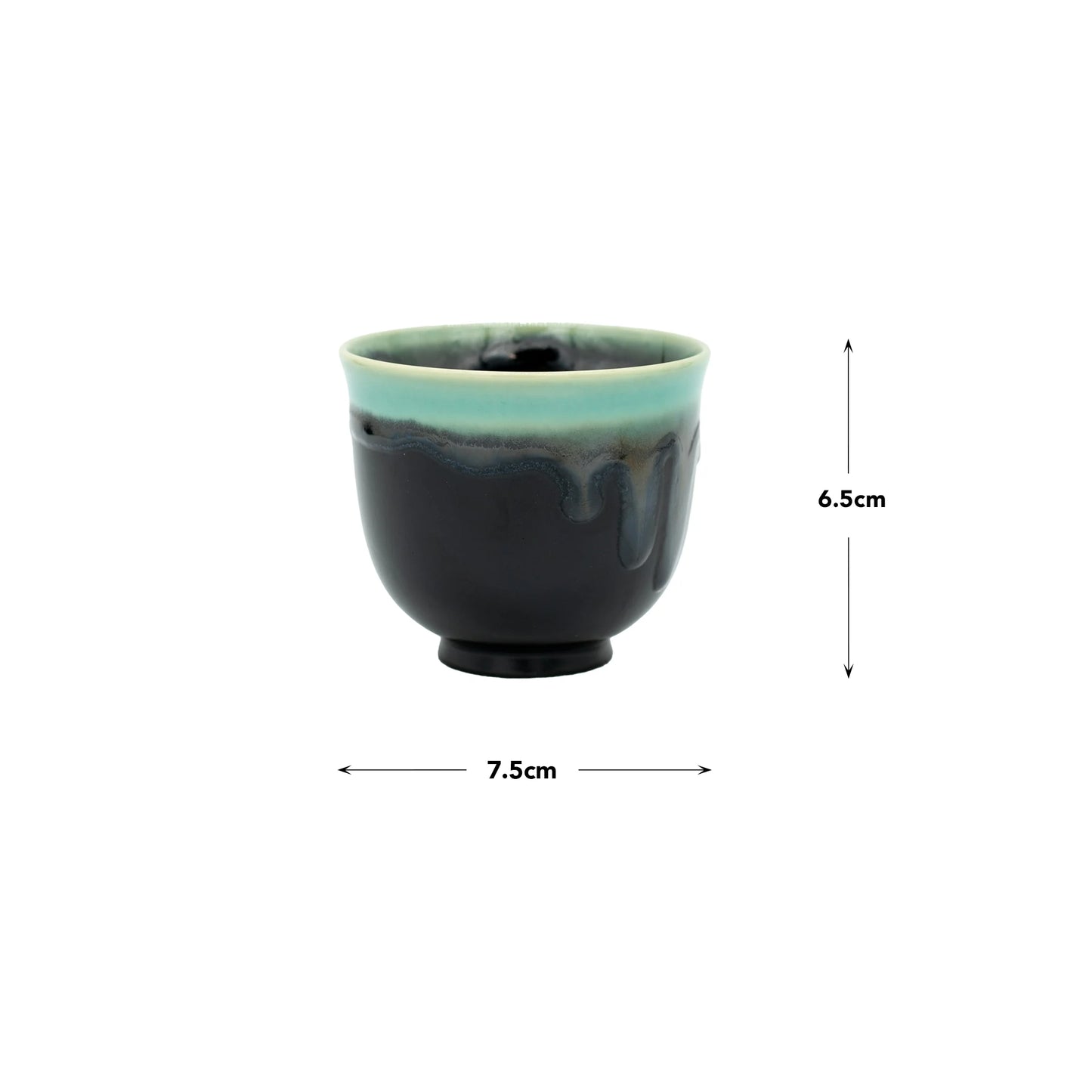 
                  
                    Tea Cup - Black with Turquoise Drip
                  
                