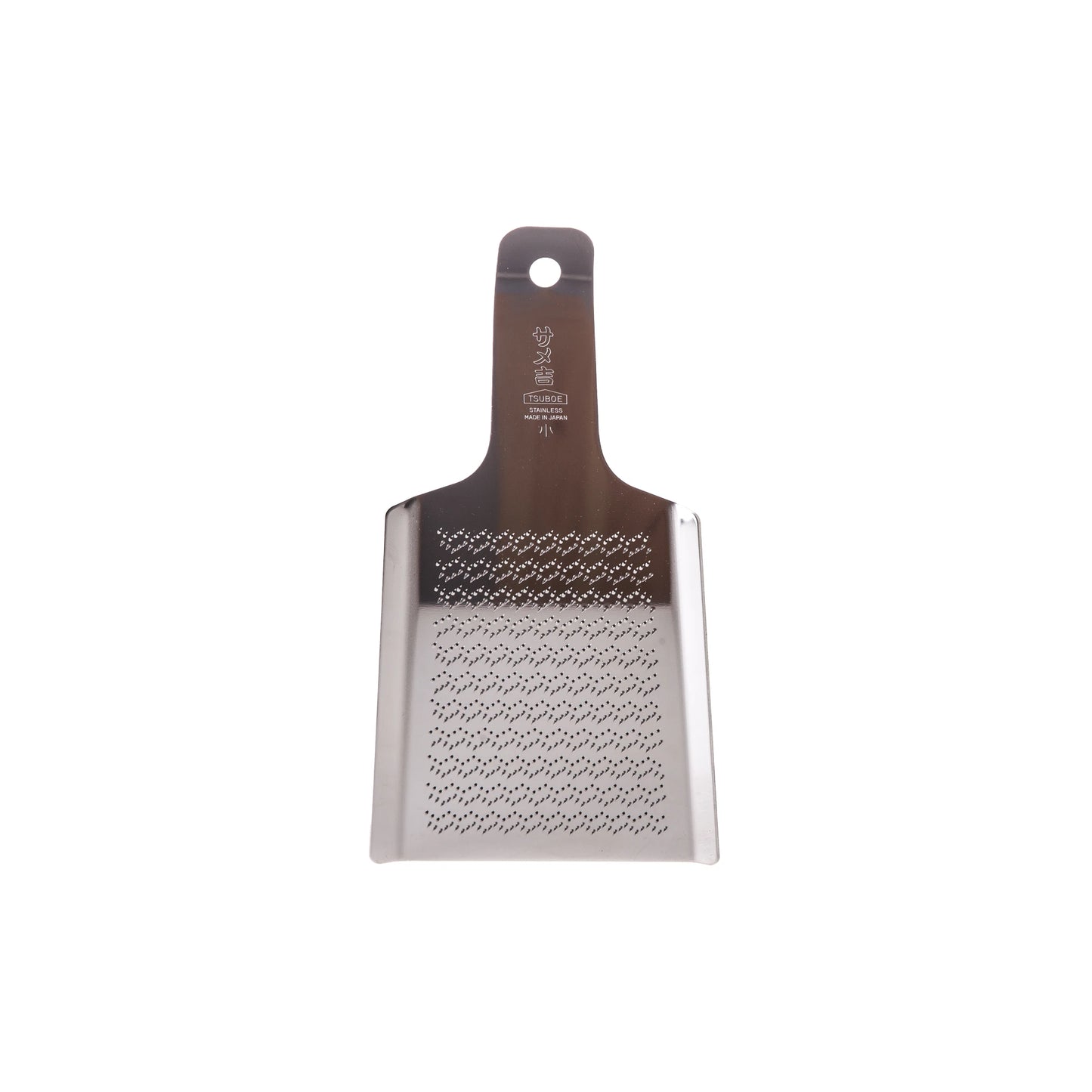 The Wasabi Stainless Steel Grater - Medium features a flat rectangular stainless steel blade and a handle with a hanging hole, displayed on a white background.