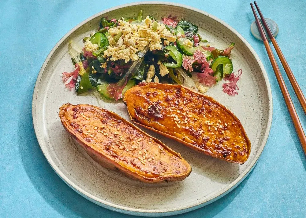 Miso-glazed Sweet Potato with Sea Vegetable Recipe