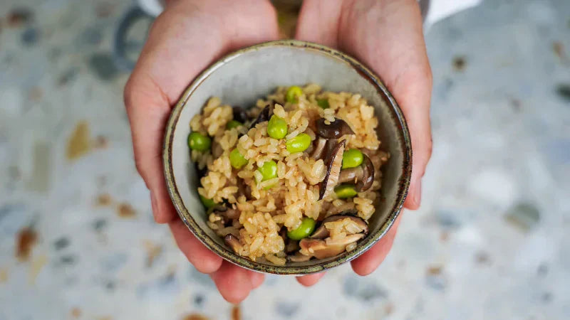 Mushroom and Edamame Takikomi Gohan Recipe
