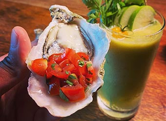 Sara Hart's Green Bloody Mary & Oysters with Bloody Mary Relish