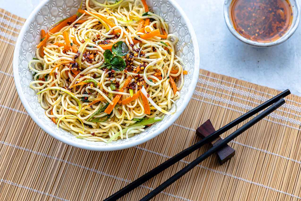 Miso Butter & Watercress Udon Noodles with Chilli Oil Recipe