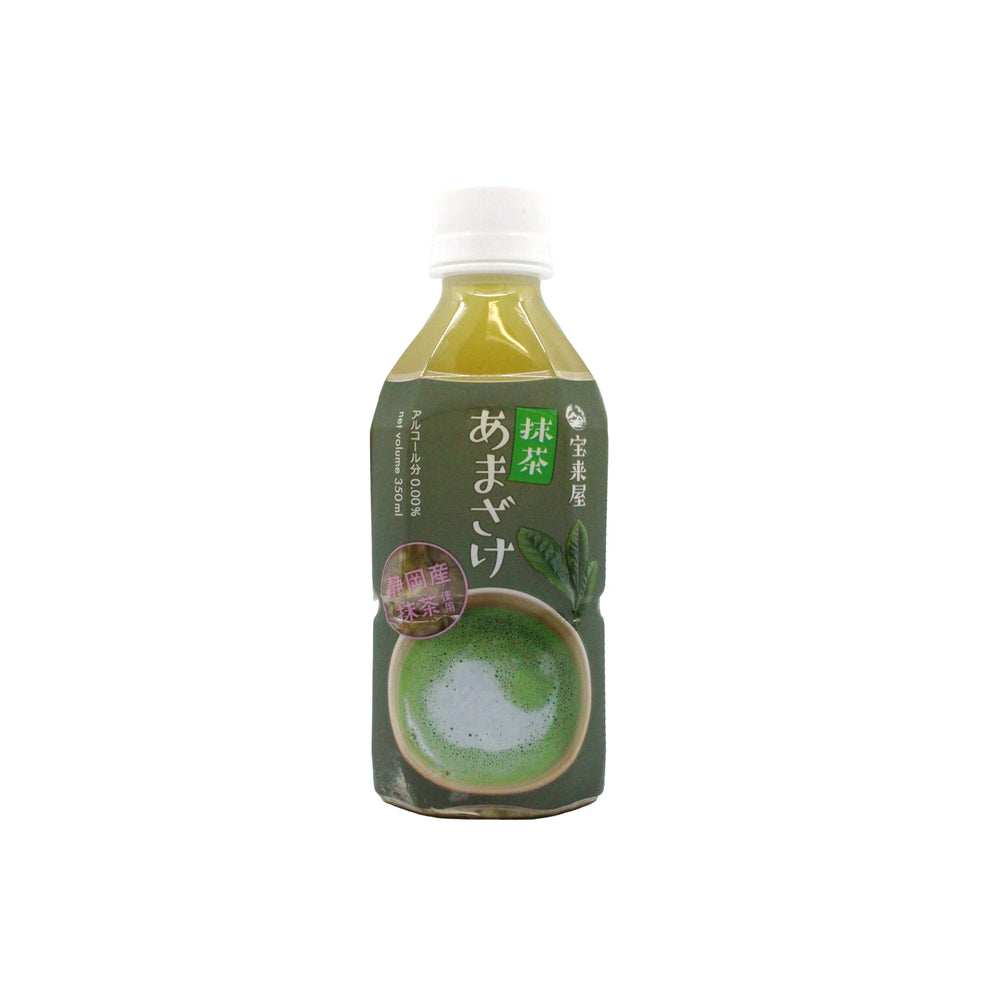 Amazake With Matcha - 350ml features green tea graphics and Japanese text on its label, set against a white background.