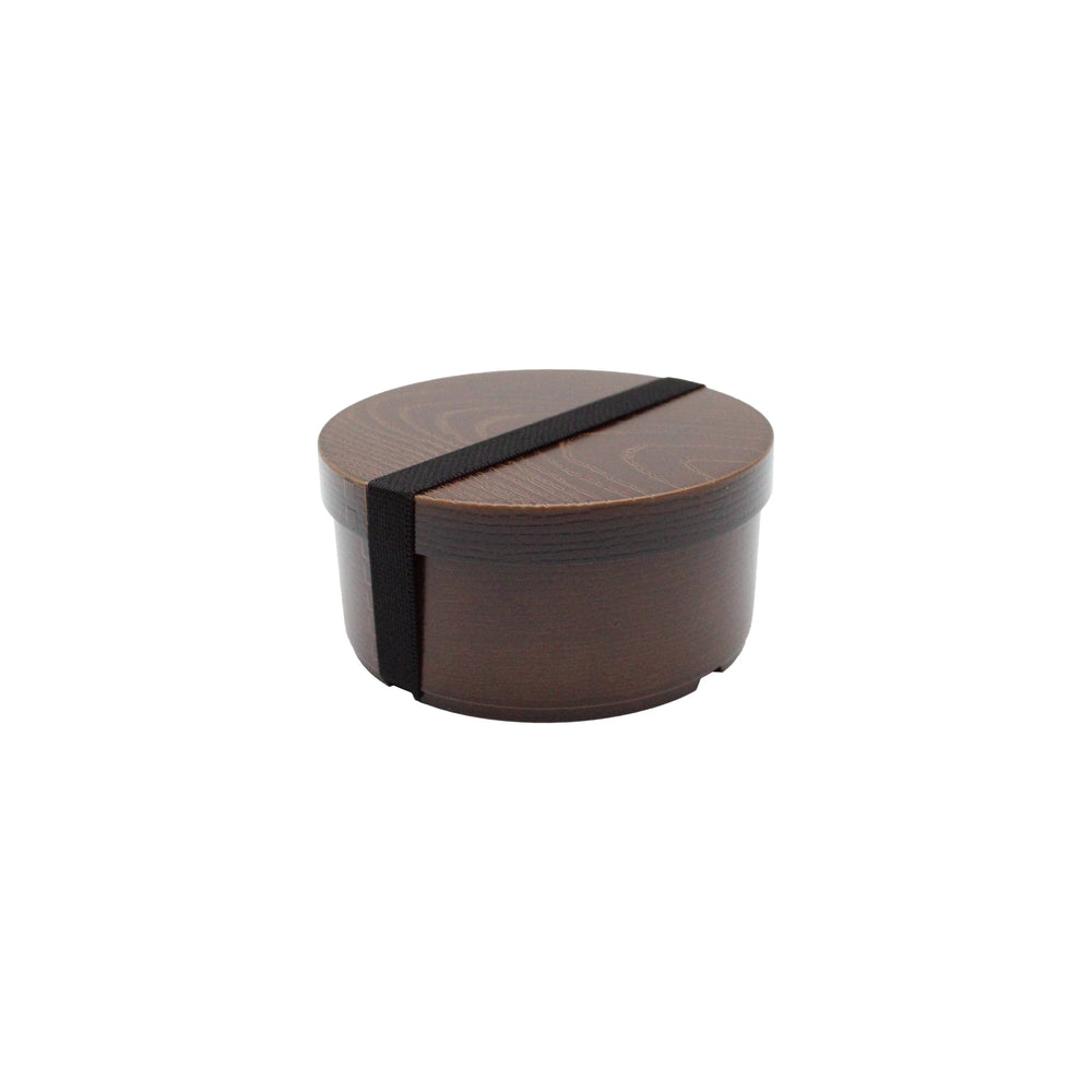 Round Bento Box - Dark Wood Effect