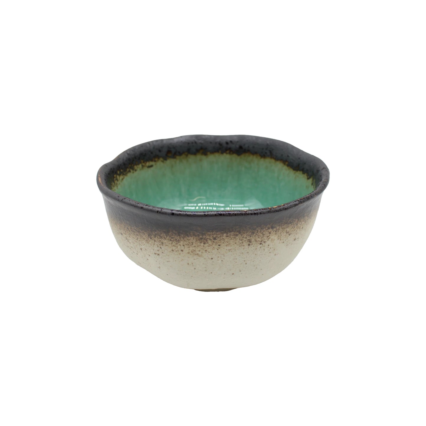 
                  
                    The Deep Bowl - Turquoise Crackle Glaze features an artisan ceramic design with a matte white exterior, dark rim, and a glossy turquoise-green crackle interior.
                  
                