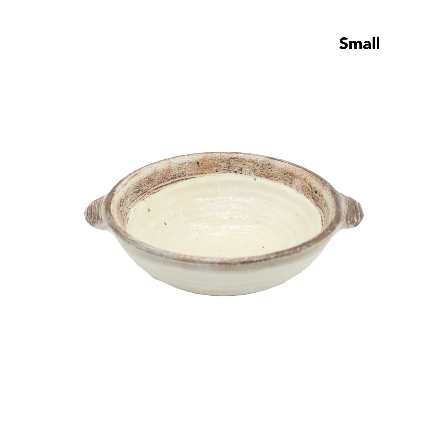 
                  
                    The Ear Bowls - Fuchiara Carved are small ceramic bowls with two side handles, a neutral glaze, and a rustic Kohiki finish. Small appears in the top right corner, reflecting the timeless style of Japanese ceramic bowls.
                  
                