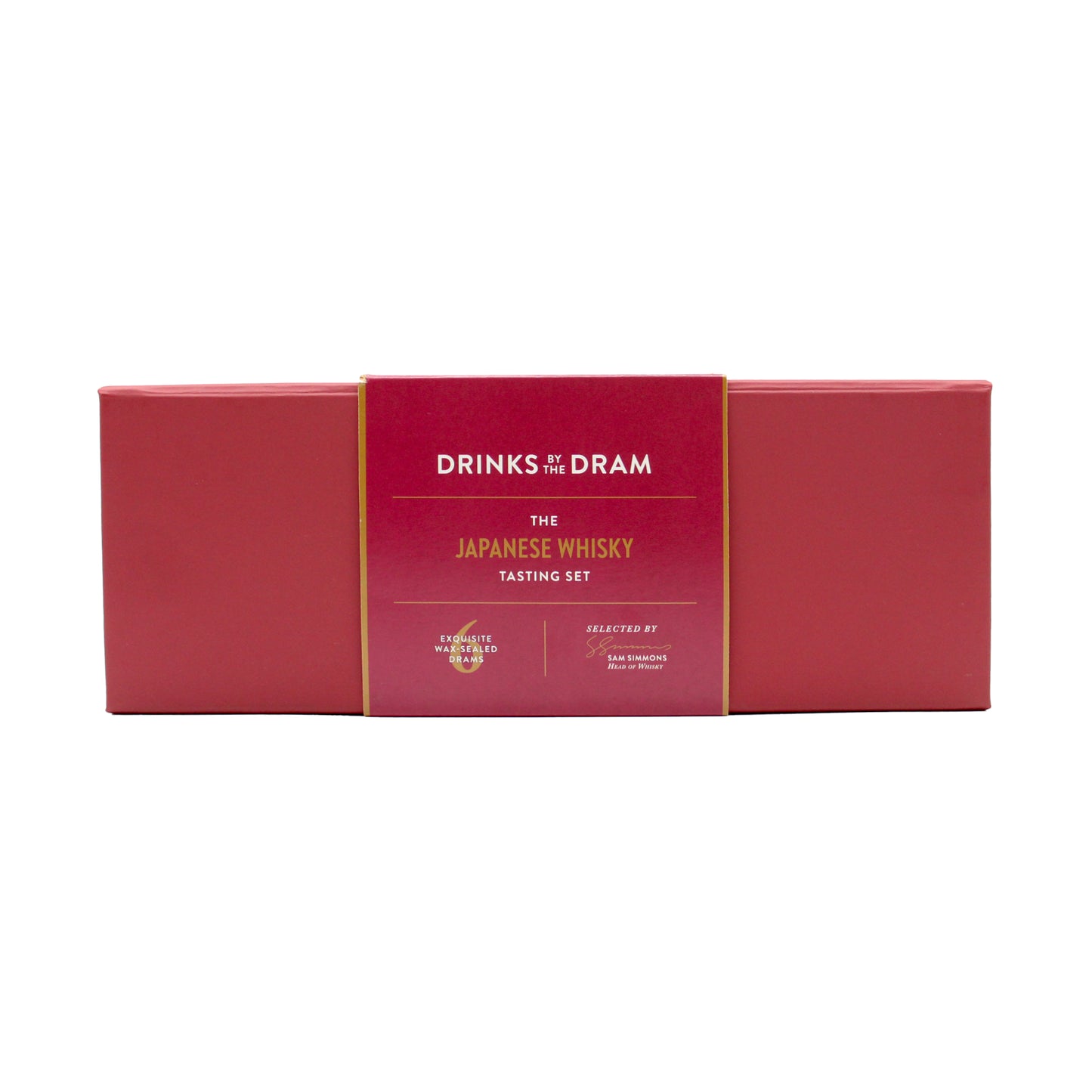
                  
                    A rectangular red box labeled The Japanese Whisky Premium Tasting Set with gold and white text on the front, featuring a selection of premium Japanese whisky that makes an exceptional whisky gift set.
                  
                