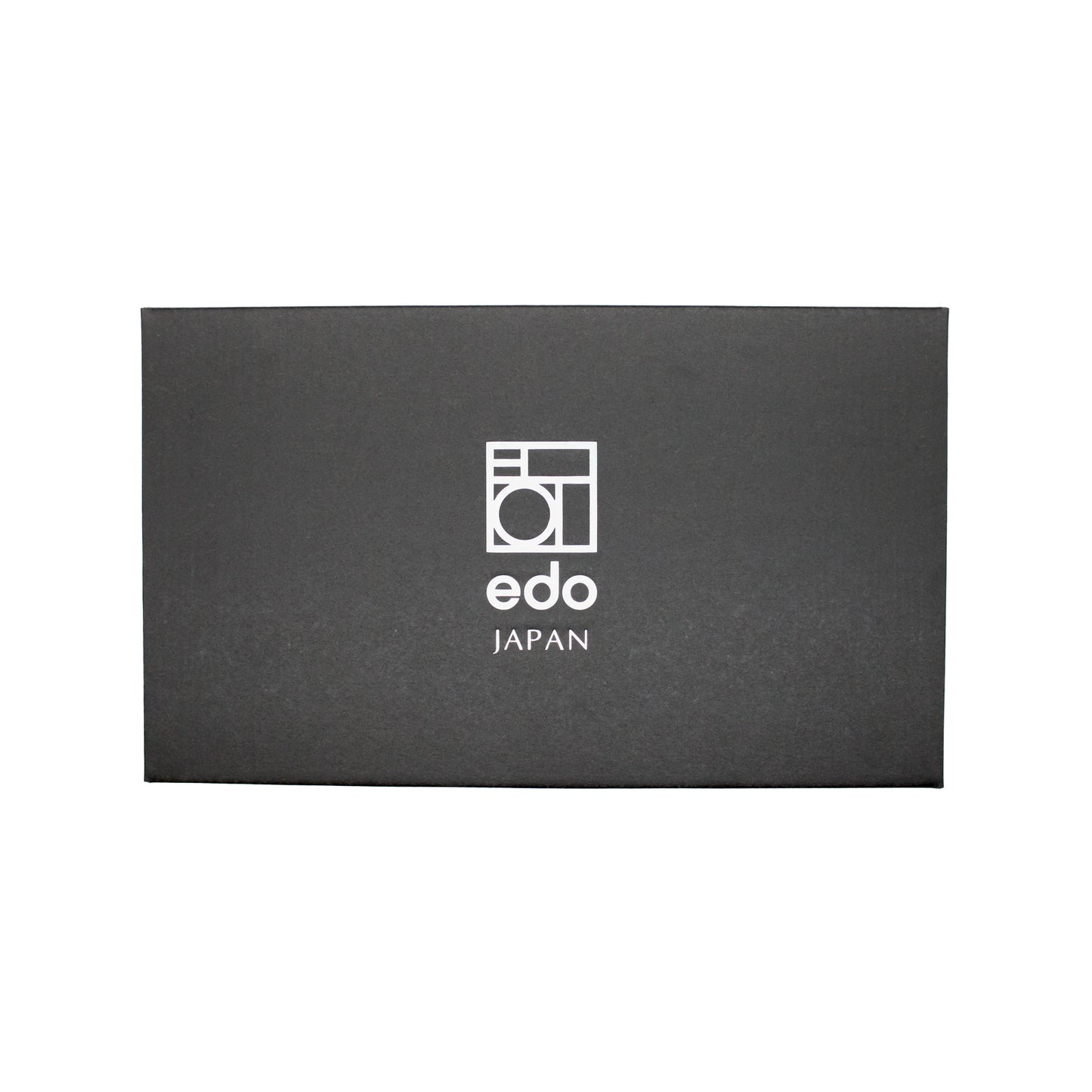 
                  
                    A rectangular black box with the edo Japan logo and centered white text on the lid, perfect for gifting the Matcha Tea Set - Blue or Japanese tea tools like a bamboo whisk.
                  
                