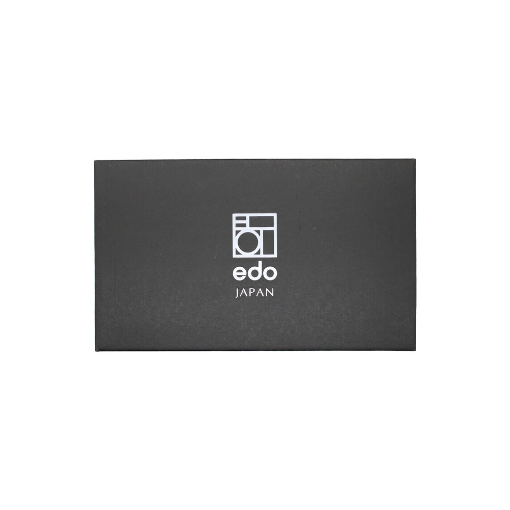 
                  
                    A rectangular black box with a centered white edo JAPAN logo, ideal for gifting the Matcha Tea Set - Maple Leaf or other Japanese tea ceremony essentials.
                  
                