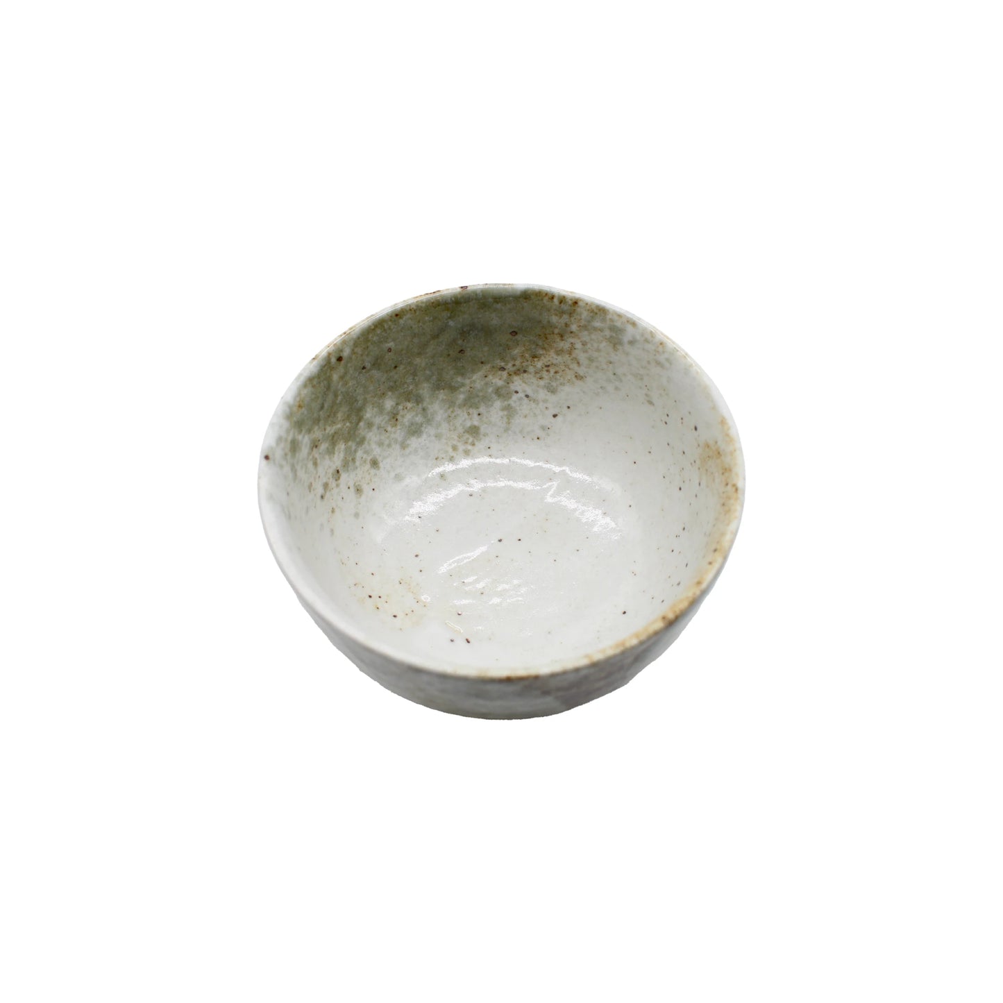 
                  
                    The Matcha Tea Set - Yukishino features a small, round ceramic Japanese matcha bowl with a white and speckled gray glaze, displayed on a plain white background.
                  
                