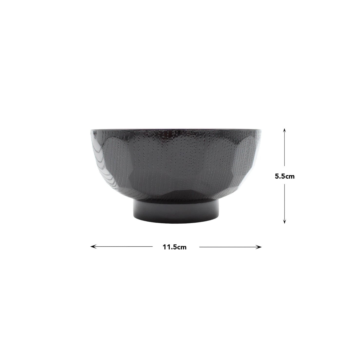 
                  
                    The Miso Bowl - Black and Red features a black textured lacquer finish with a pedestal base, measuring 11.5 cm wide by 5.5 cm tall. Made from durable ABS plastic, it’s ideal for everyday use as a miso soup bowl.
                  
                