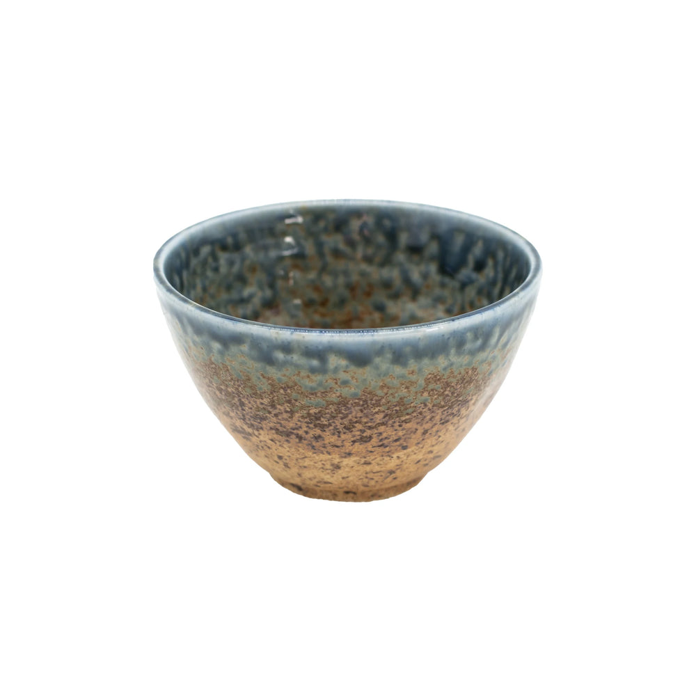 The Miso Bowl - Earth & Sky is a handmade bowl with a blue and brown glazed finish, inspired by Japanese ceramics, shown against a plain white background.