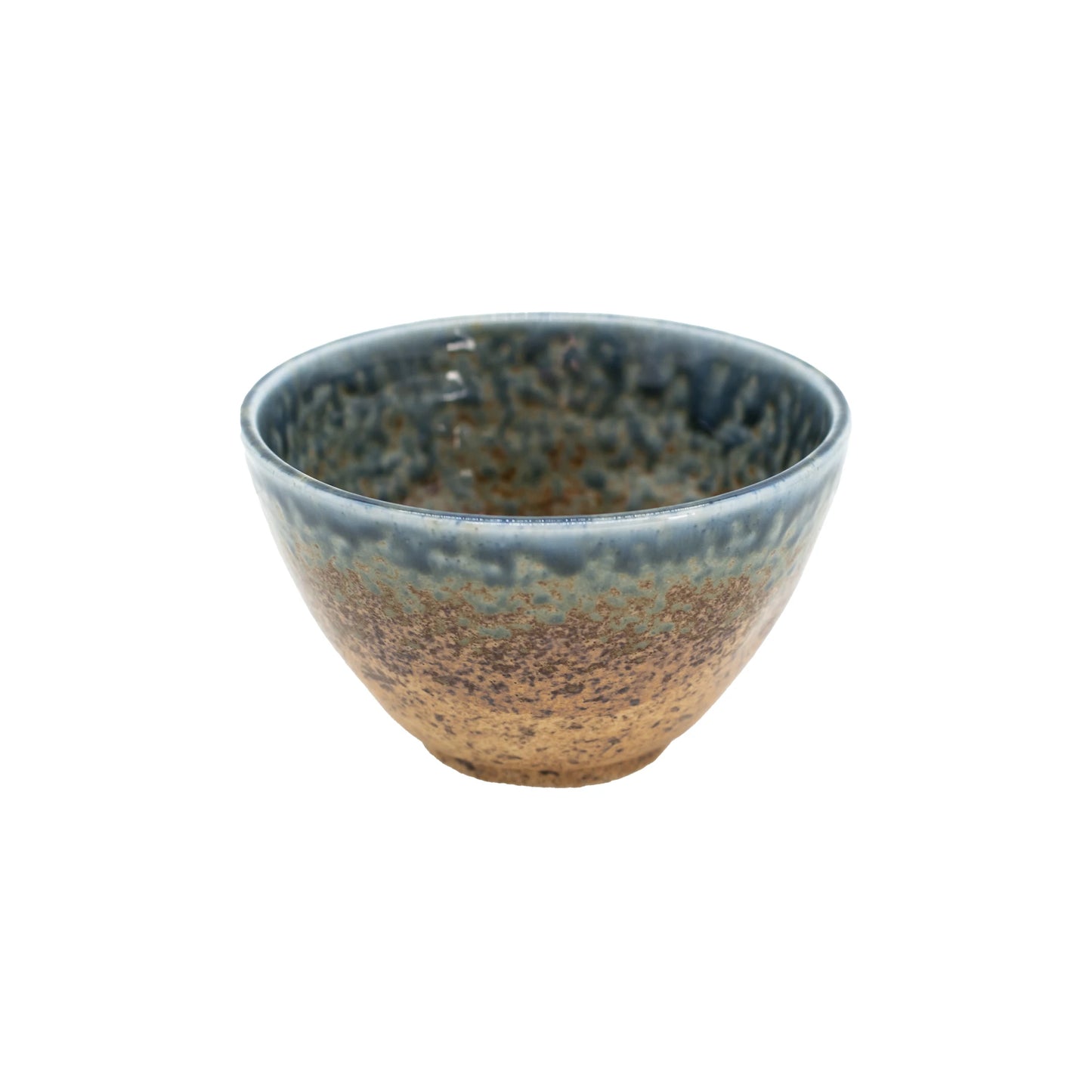 The Miso Bowl - Earth & Sky is a handmade bowl with a blue and brown glazed finish, inspired by Japanese ceramics, shown against a plain white background.