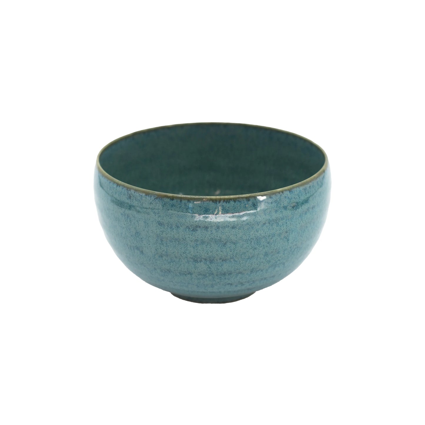 The Miso Bowl - Peacock features a simple, round design with a smooth, glossy finish in subtle peacock blue ceramic, displayed against a plain white background.