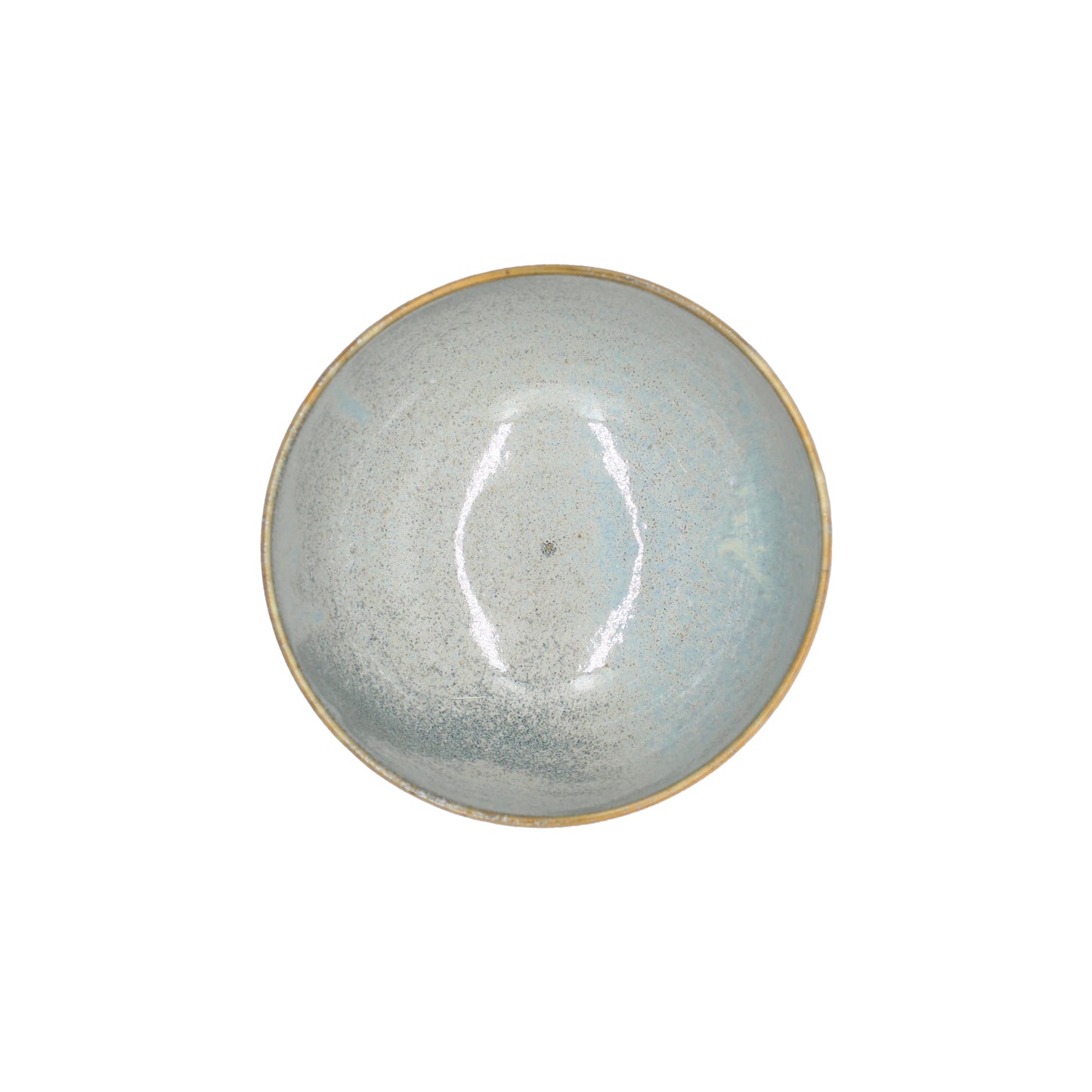 
                  
                    The Steel Grey Miso Bowl is a round, shallow ceramic bowl made in Japan, featuring a light blue-gray glazed interior and a thin unglazed rim, seen from above.
                  
                