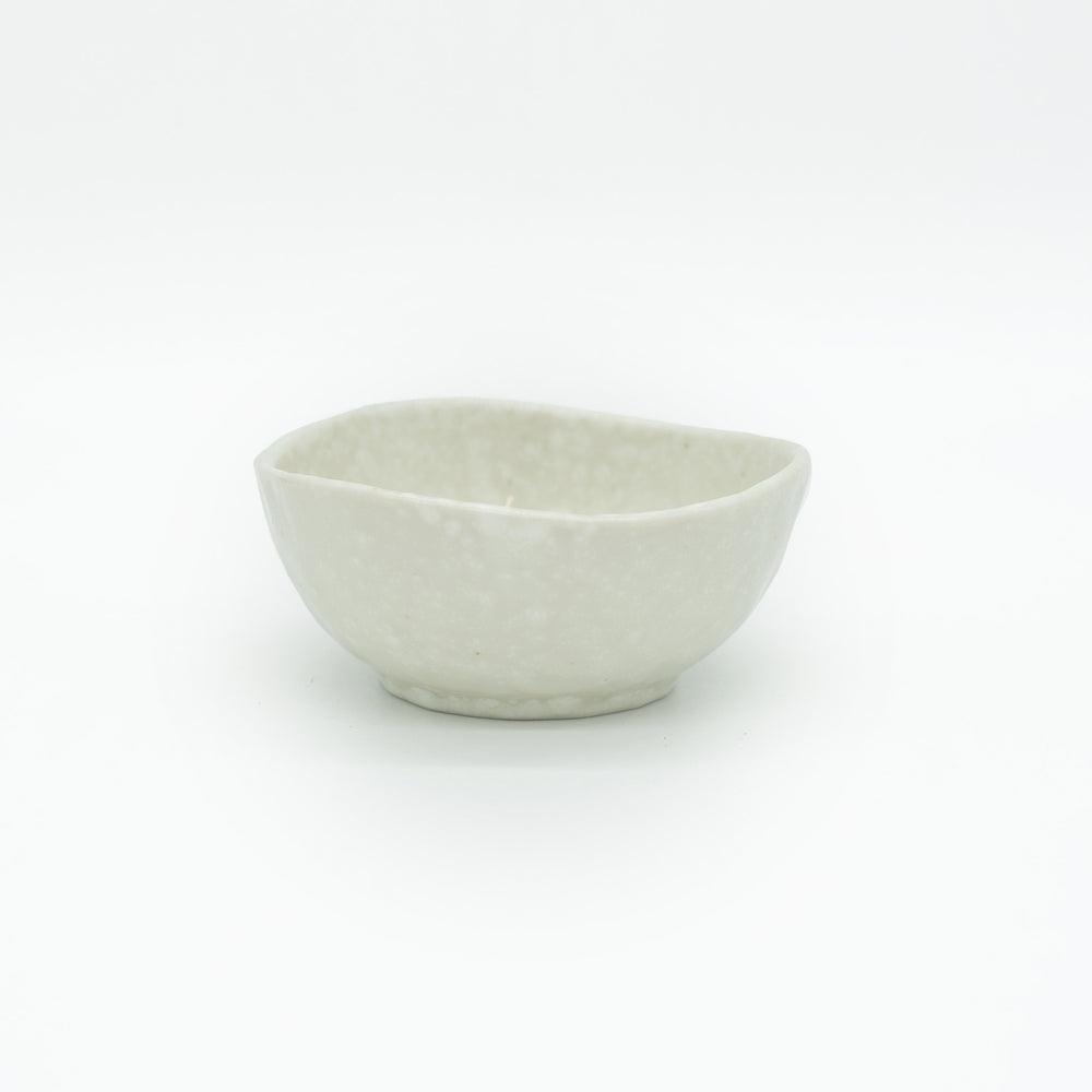 Off White Uneven Edge Sauce Dish - 9cm