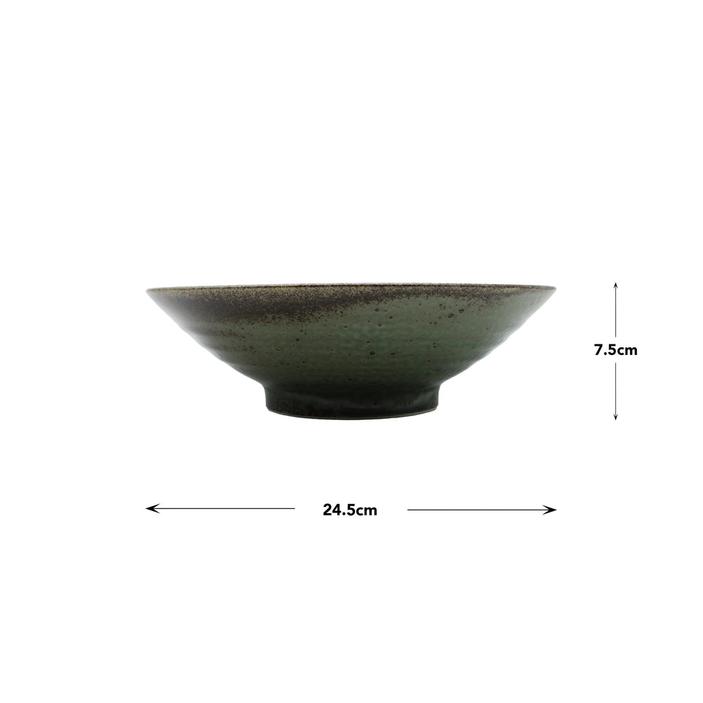 Ramen Bowl Green Etched Lines | Tableware | The Wasabi Company