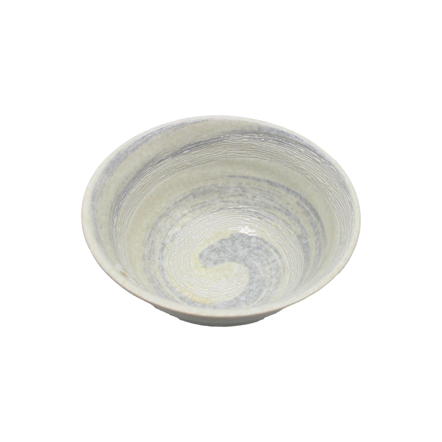 
                  
                    The Ramen Bowl - Grey Swirl features a light gray and white spiral design inside its shallow, round ceramic shape, adding subtle elegance to your table—ideal for Japanese ramen or serving your favorite dishes.
                  
                