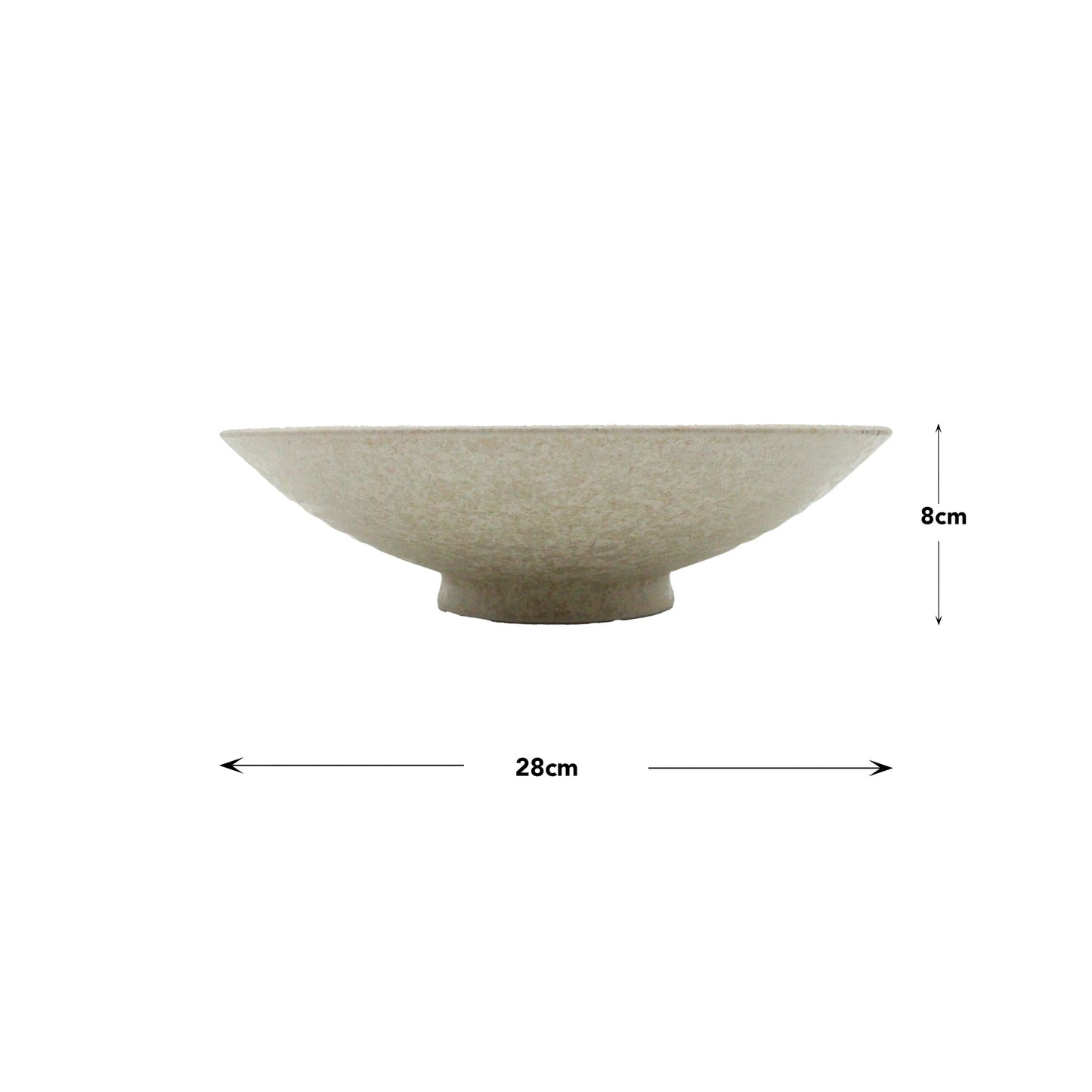 
                  
                    The Ramen Bowl - Minoyaki Mori Aya White and Blue, handcrafted in Japan, is shown from the side with measurement arrows indicating its 28 cm diameter and 8 cm height.
                  
                