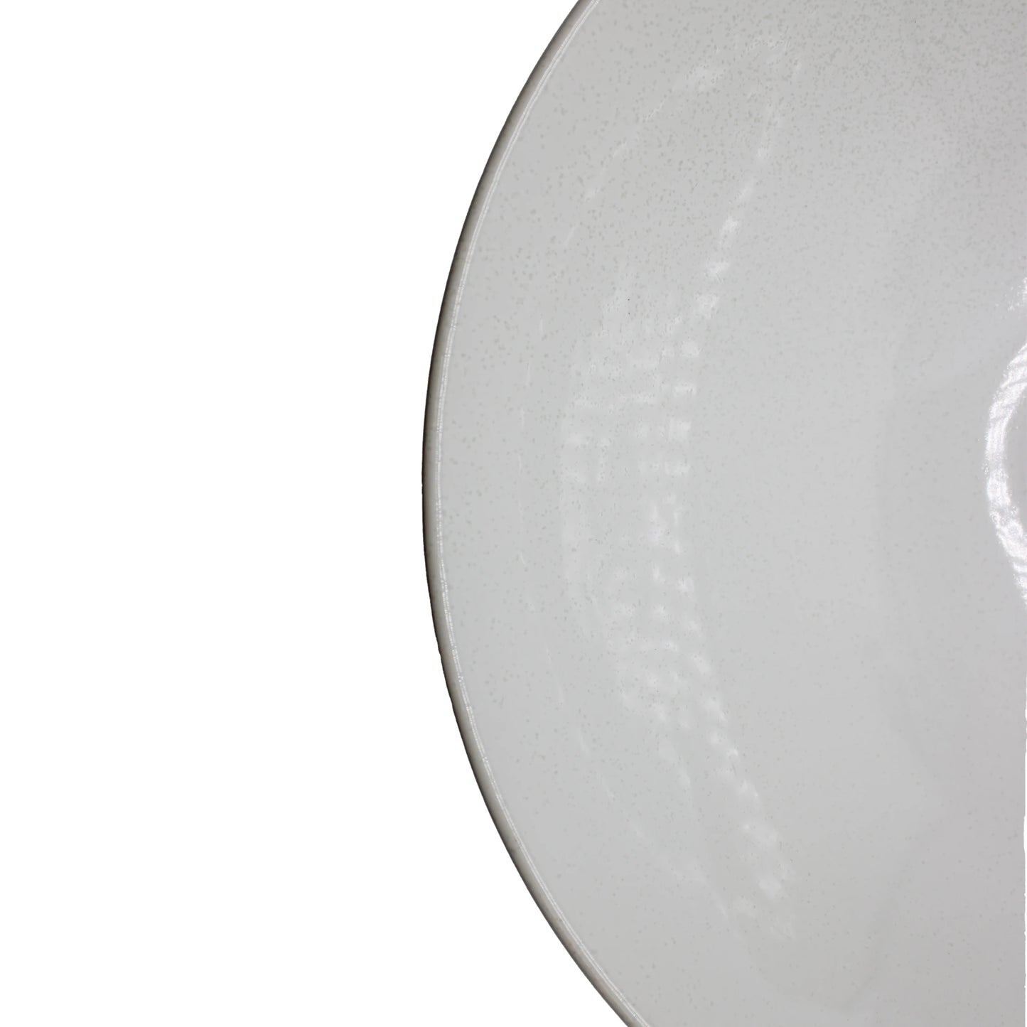 
                  
                    Close-up of the upper right portion of the plain, round, white Ramen Bowl - Parchment White against a white background, highlighting its refined Japanese aesthetic.
                  
                