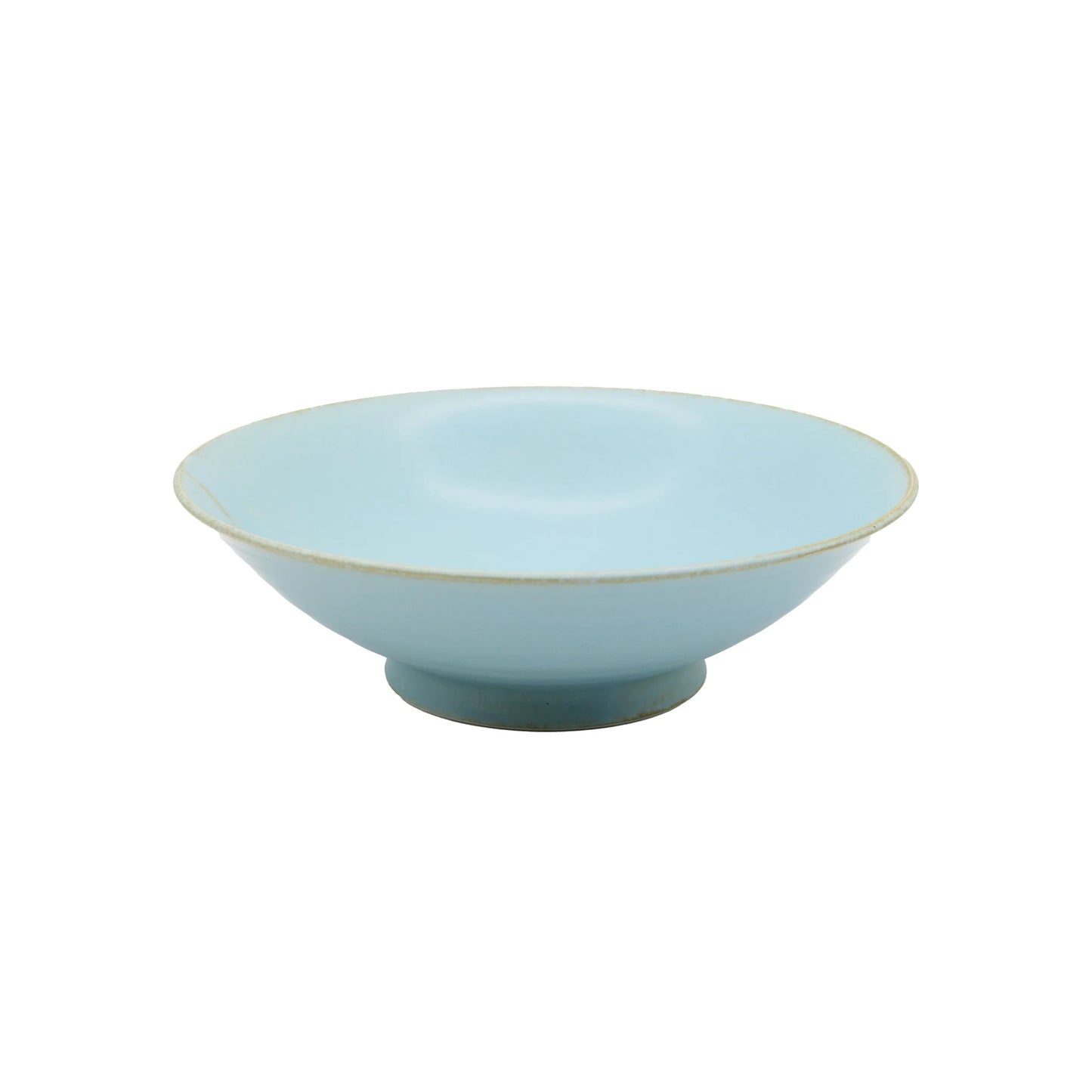 The Ramen Bowl - Soda Blue is a light blue ceramic bowl with a wide rim and short circular base, crafted in the Taka kiln tradition and shown against a plain white background.