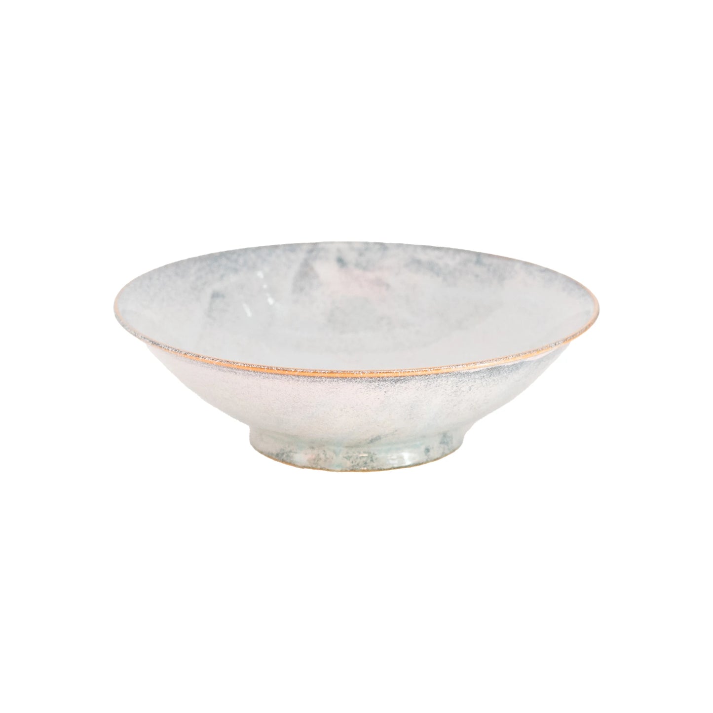 The Ramen Bowl - Steel Grey is a handmade, shallow, round ceramic bowl with a slightly raised base and light speckled glaze. Stylish and functional, this microwave safe piece is perfect for your favorite ramen.