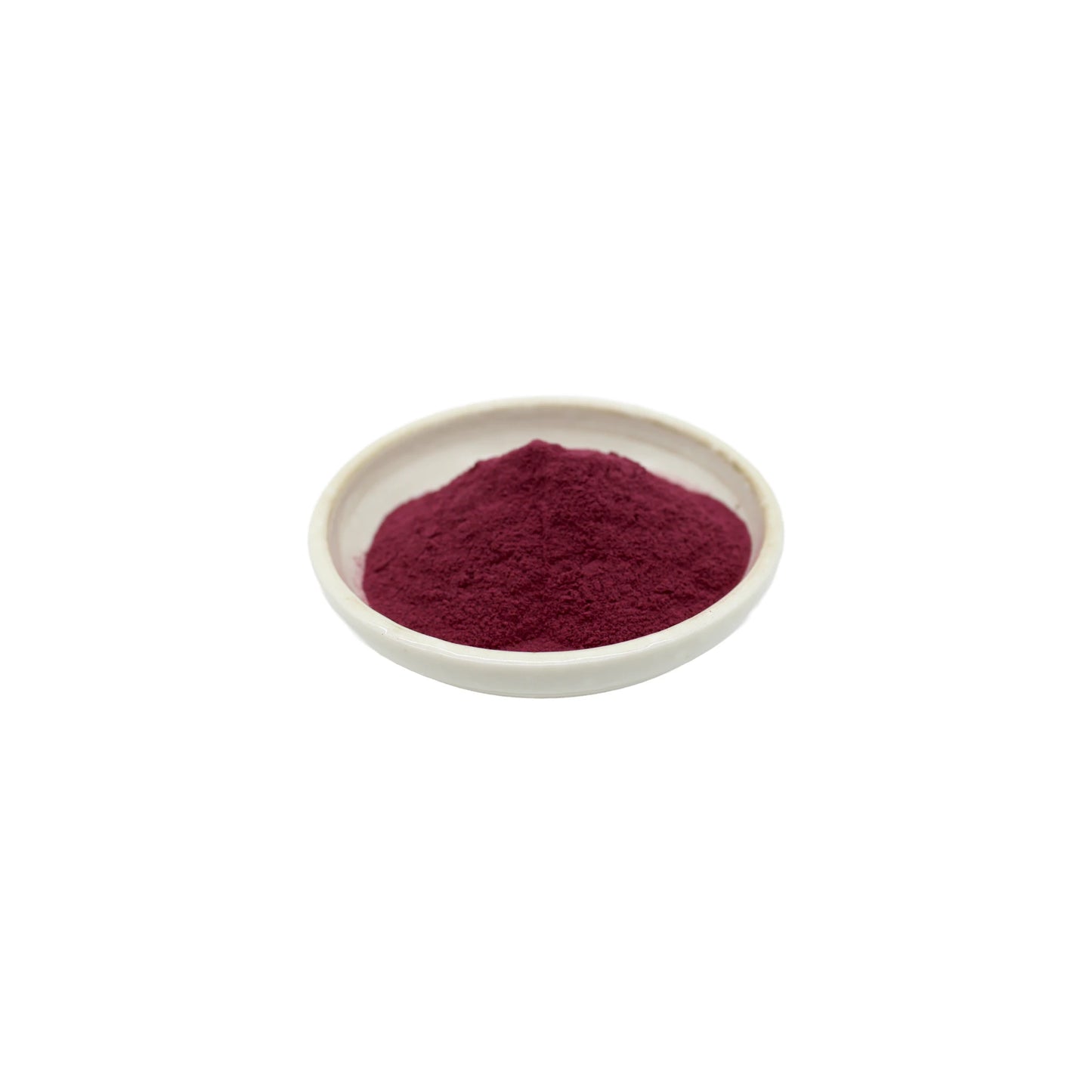 
                  
                    A shallow white dish holds a mound of fine, dark red Maple Leaf, Freeze Dried Powder - 50g, displayed against a plain white background.
                  
                