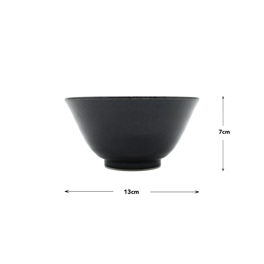 
                  
                    Rice Bowl - Blue Cherry Blossom, 13 cm diameter and 7 cm height, displayed on a white background with measurement arrows. Features an elegant cherry blossom design for a refined touch.
                  
                