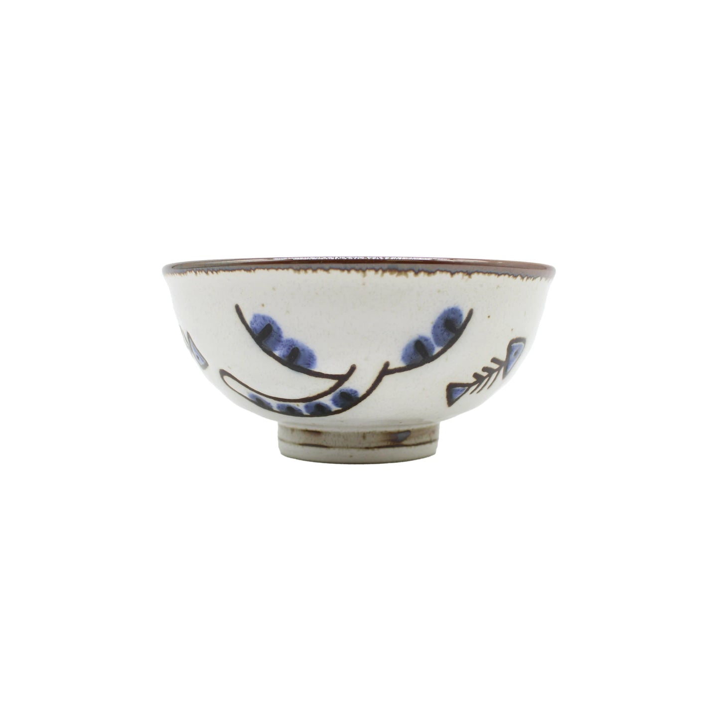 
                  
                    The Rice Bowl - Kawaii Cat is a Japanese-inspired ceramic bowl with a white glaze, decorated with blue and brown leaf patterns, perfect for serving rice. It’s shown against a plain white background.
                  
                