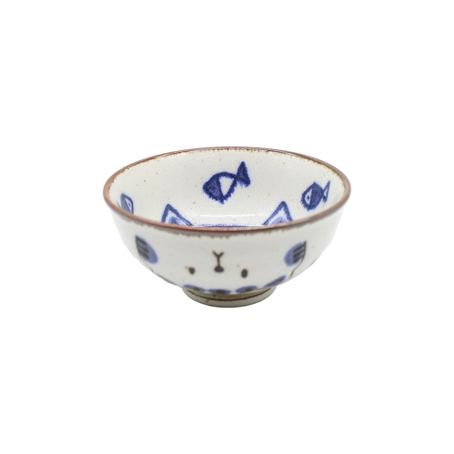 
                  
                    The Rice Bowl - Kawaii Cat features a white base, blue fish motifs, and a cute cat face—a charming Japanese-inspired bowl perfect for rice or snacks.
                  
                