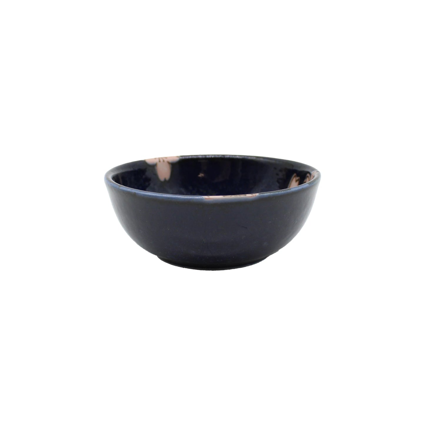 
                  
                    The Soy Sauce Dish - Navy & Pink Sakura Blossom is a small, round ceramic dish with a glossy finish and subtle sakura blossom accents, inspired by Japanese tableware and shown against a plain white background.
                  
                