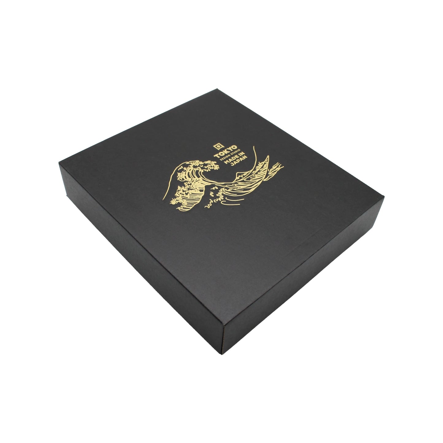 
                  
                    A Sushi Gift Set - Sky Blue and Black, featuring a black square gift box with a gold bird design and gold text on the lid, displayed against a white background—an elegant Japanese gift choice.
                  
                
