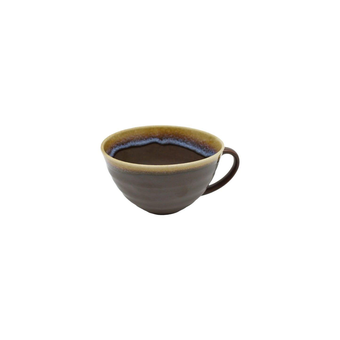 
                  
                    The Japanese Soup Cup Gift Set features a brown ceramic cup with a handle, a textured exterior, and a glazed, slightly uneven rim that evokes handcrafted mugs, all set against a plain white background.
                  
                