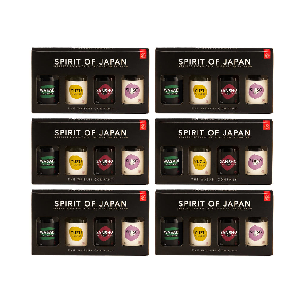 
                  
                    Six Spirit of Japan – 4 x 5cl boxed sets, each featuring jars of wasabi, yuzu, and either sansho or shiso, offer a unique Japanese spirits-inspired alcohol gift from The Wasabi Company.
                  
                