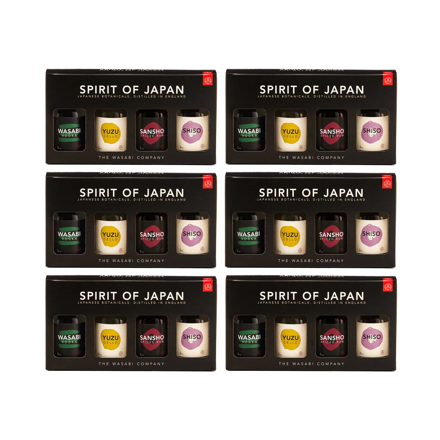 
                  
                    Six Spirit of Japan – 4 x 5cl boxed sets, each featuring jars of wasabi, yuzu, and either sansho or shiso, offer a unique Japanese spirits-inspired alcohol gift from The Wasabi Company.
                  
                