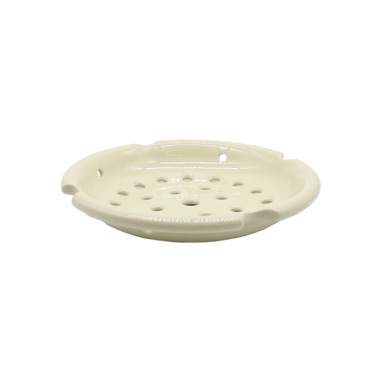 
                  
                    Off-white Replacement Ceramic Steamer Plates for Mushi Nabe Donabe Steamers with a circular perforated surface.
                  
                