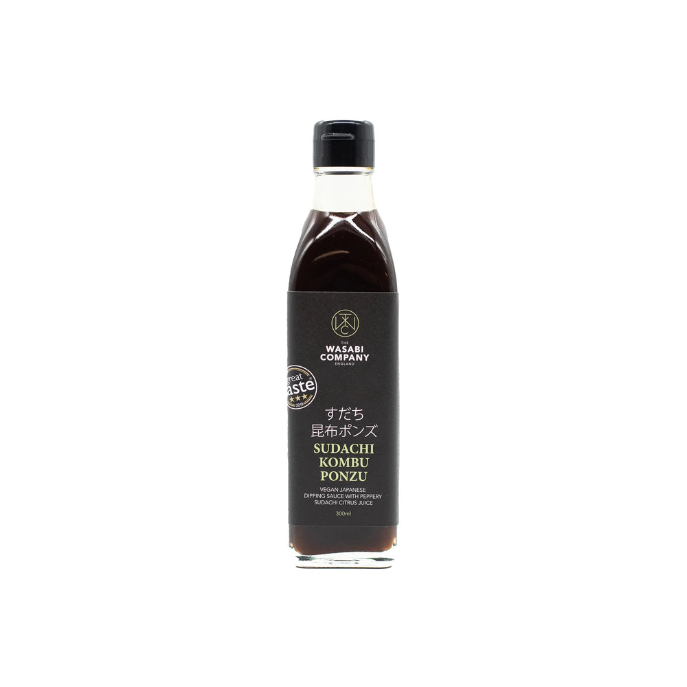 A 300ml bottle of Sudachi Kombu Ponzu stands upright against a white background.