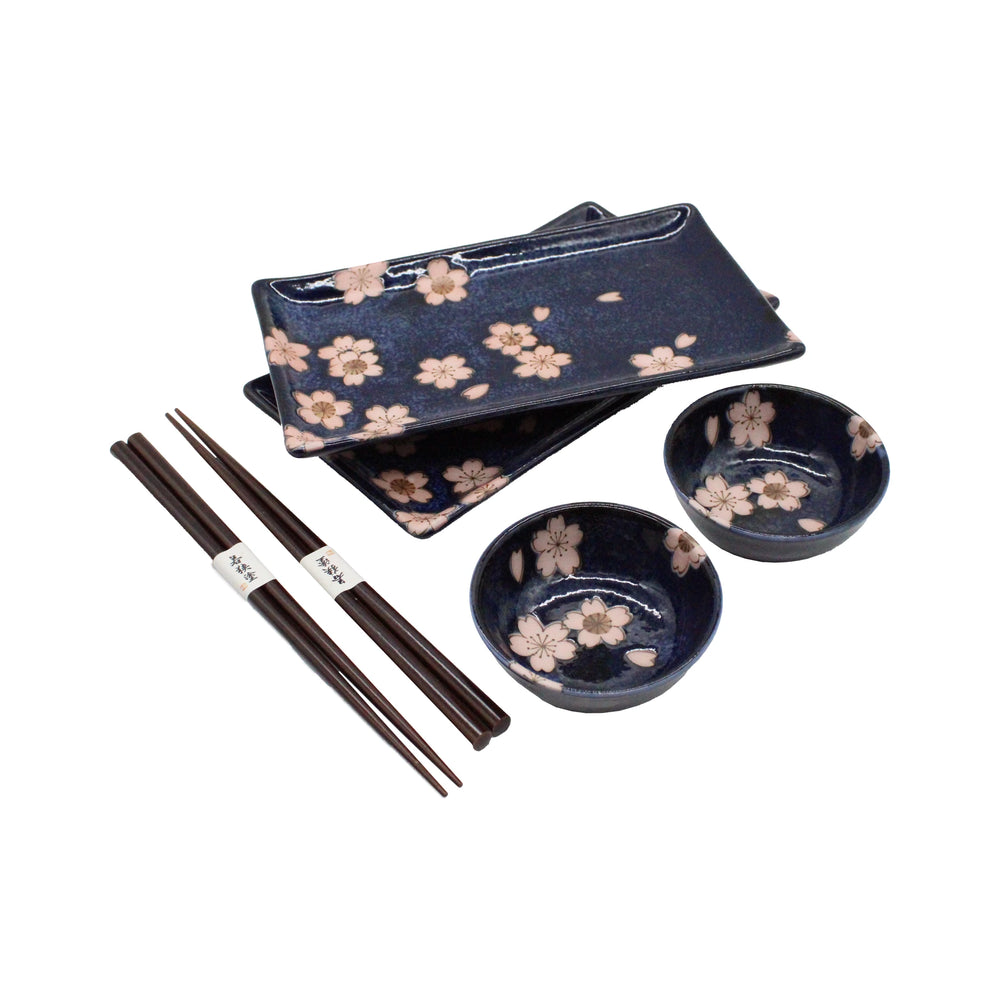 Sushi Gift Set - Navy Blue & Pink Sakura