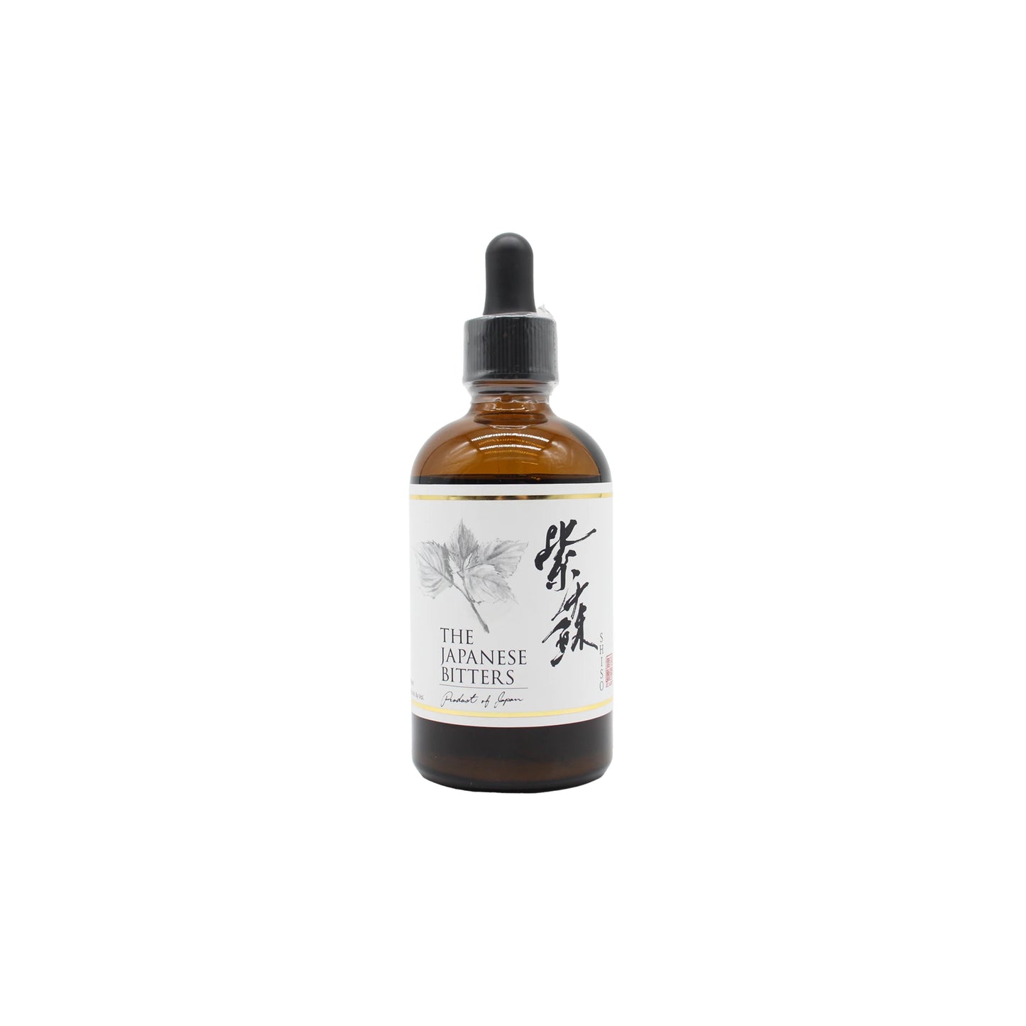 
                  
                    A brown glass dropper bottle of Japanese Shiso Bitters - 100ml with a white label and black dropper cap, displayed against a white background.
                  
                