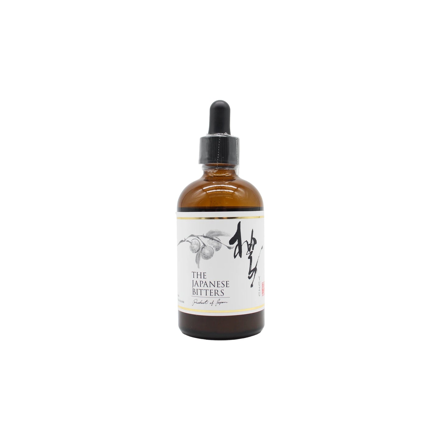 
                  
                    A brown glass dropper bottle labeled Japanese Yuzu Bitters - 100ml, ideal for adding yuzu flavor to any citrus cocktail.
                  
                