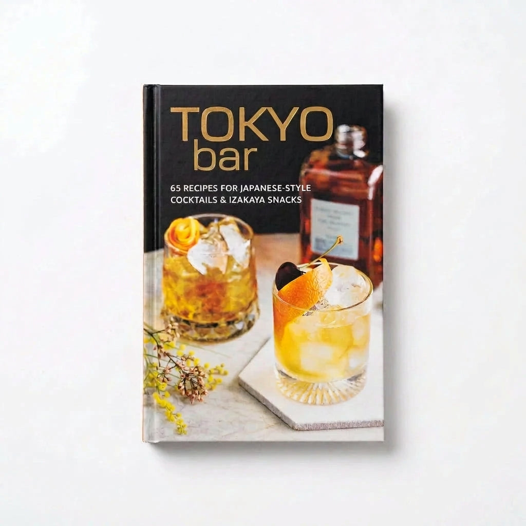 Book cover for Tokyo Bar - 65 Recipes For Japanese Style Cocktails & Izakaya Snacks, featuring images of Japanese cocktails.