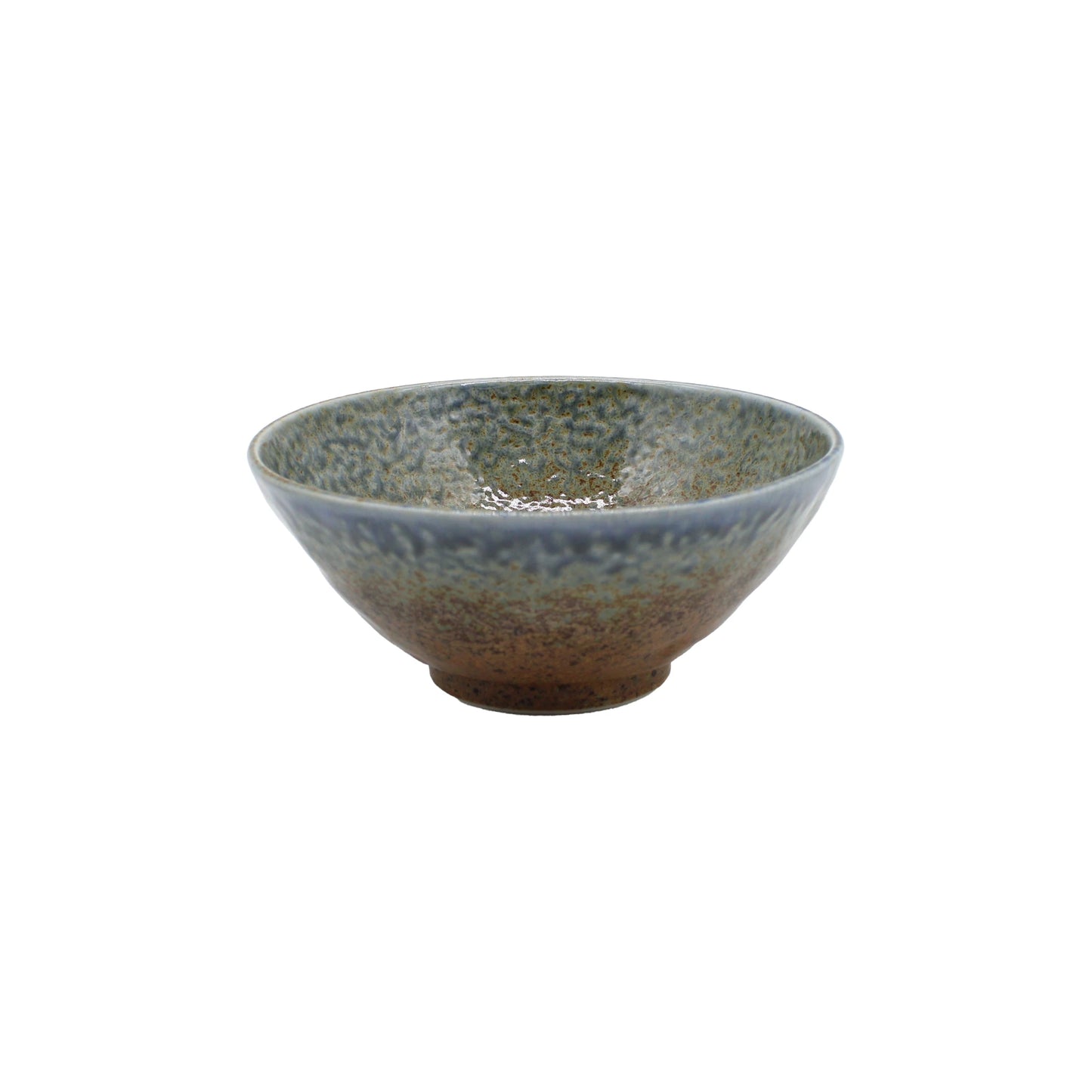 
                  
                    The Udon Bowl - Earth & Sky is a Japanese ceramic bowl with a mottled blue and brown glaze, wide rim, and narrow base, shown on a white background.
                  
                