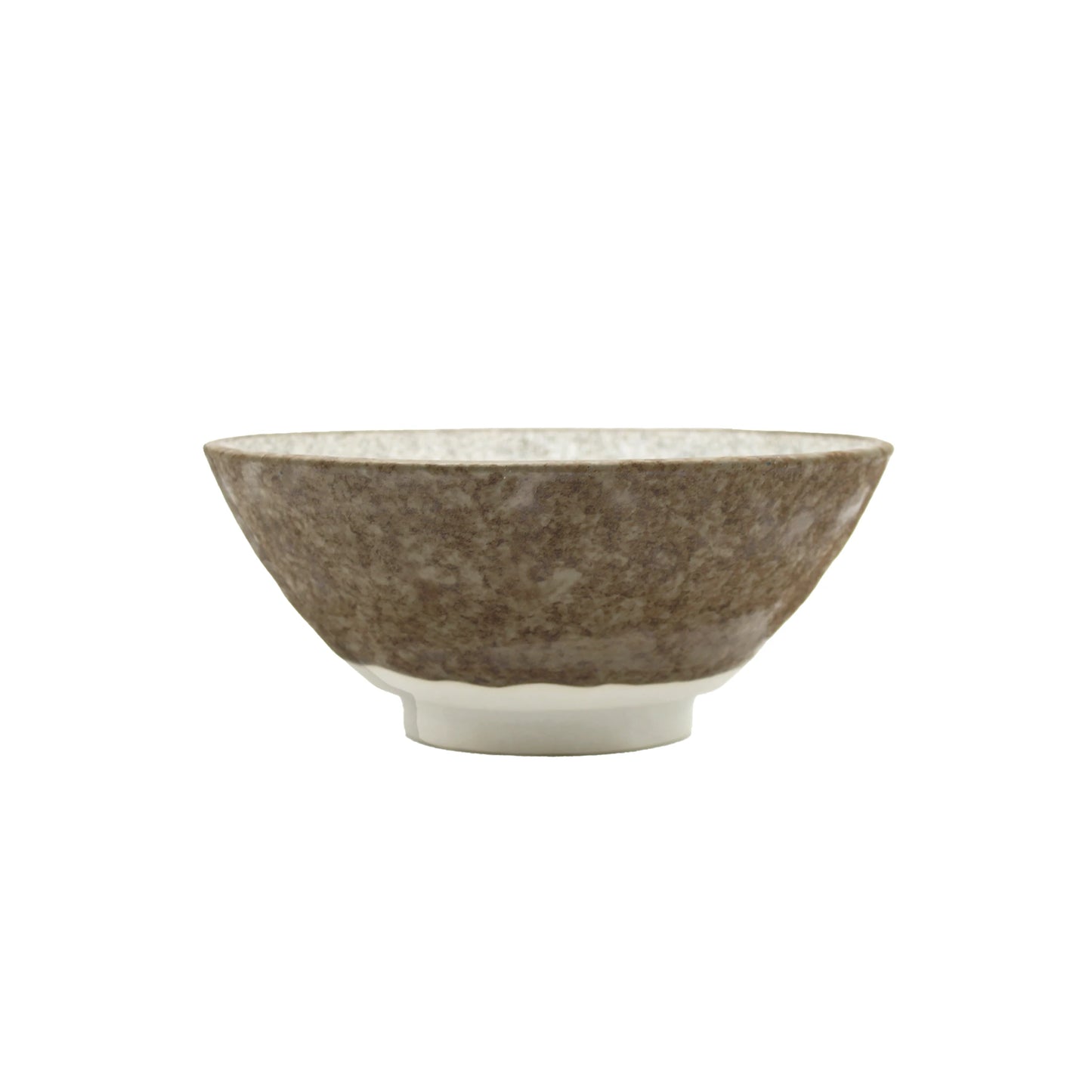 
                  
                    The Udon Bowl - Grey Crazed features a wide, shallow ceramic design with a unique crazed grey finish, handcrafted by artisans at the Ichi kiln and resting on a small white base.
                  
                