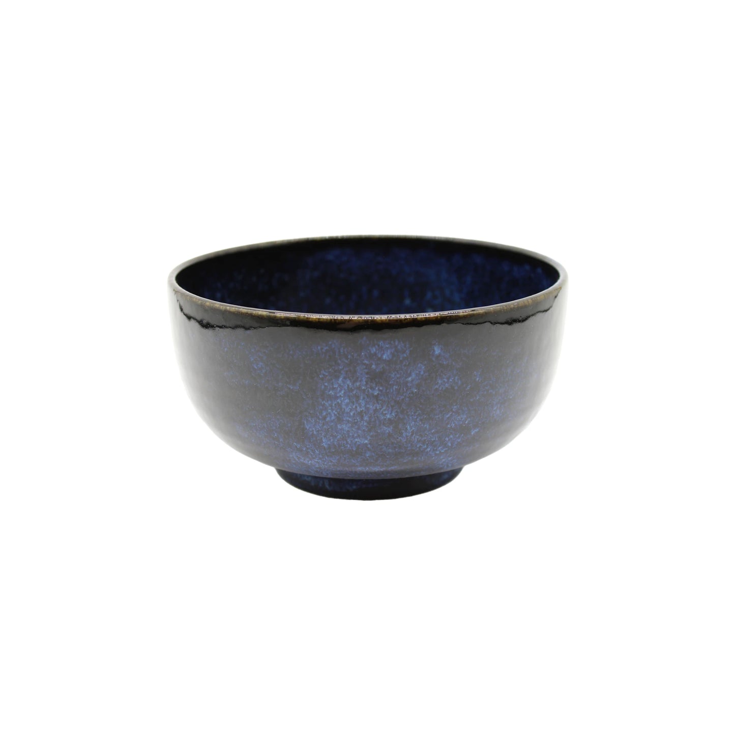 The Udon Bowl - Indigo Blue is a handcrafted artisan bowl with a glossy, dark blue and black speckled finish inspired by Japanese porcelain udon bowls, shown against a white background.